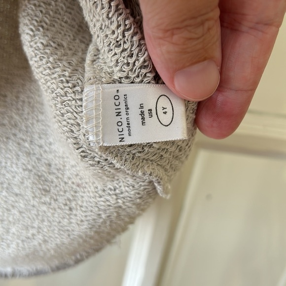 Nico Nico kids age 4 organic cotton grey raglan top, soft and elegant - Picture 3 of 7